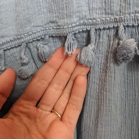 Altar'd State Blue Tassel Crotchet Halter Dress Size Medium - Picture 4 of 5